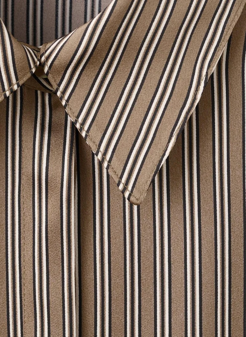 مانجو Satin striped shirt